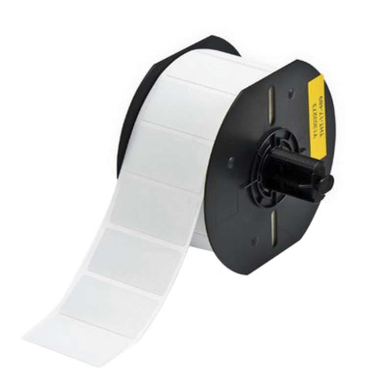 BBP33 Metalized Polyester Labels with Permanent Acrylic Adhesive, Matte Light Gray, 2" x 1", 1300 per Roll